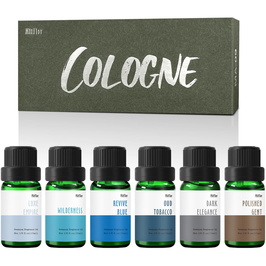 Fragrance Oil MitFlor Cologne Oils for Men Fragrance Oils for Perfume Soap & Candle Making Scents Aromatherapy Essential Diffuser Oils Gift Set Oud Tobacco Dark Elegance Luxe Empire and More